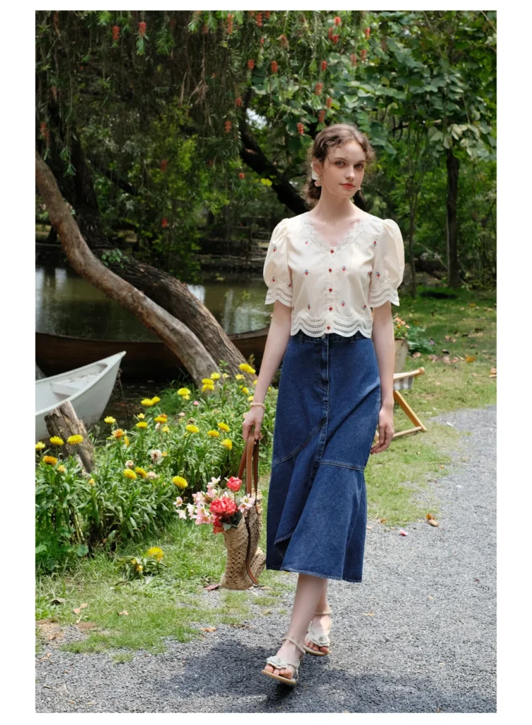 This cottagecore tulip blouse works with almost any ensemble