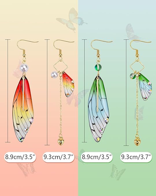 Multicolor Fairycore butterfly earrings